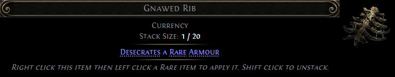 MMOJUGG Path of Exile 2 Gnawed Rib * 5 Details View of Item Function and Use